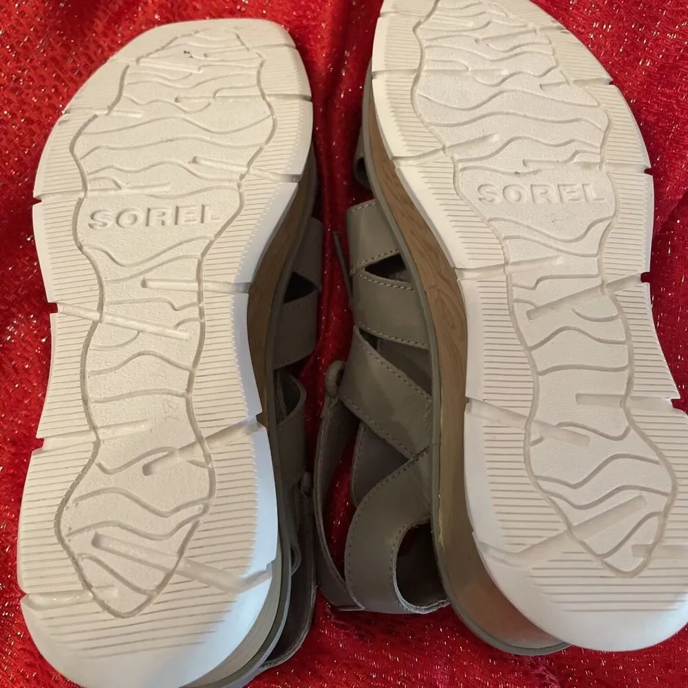 Sorel Platform Sandals Gladiator Lace Up Womens Sandal Size U.S.A 8.5 Gray
